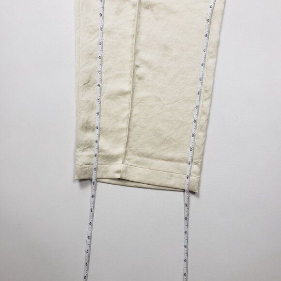 Madewell Pintucked Slim Pull-On Pants in Satin Women's Size PM Cream Cake Batter - Picture 4 of 16